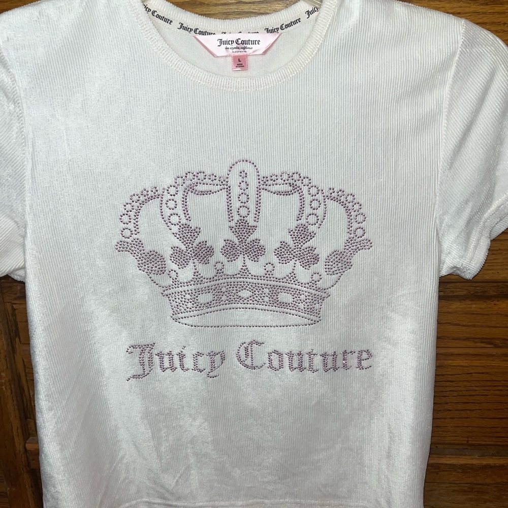 Juicy Couture White Tee with Crown Design